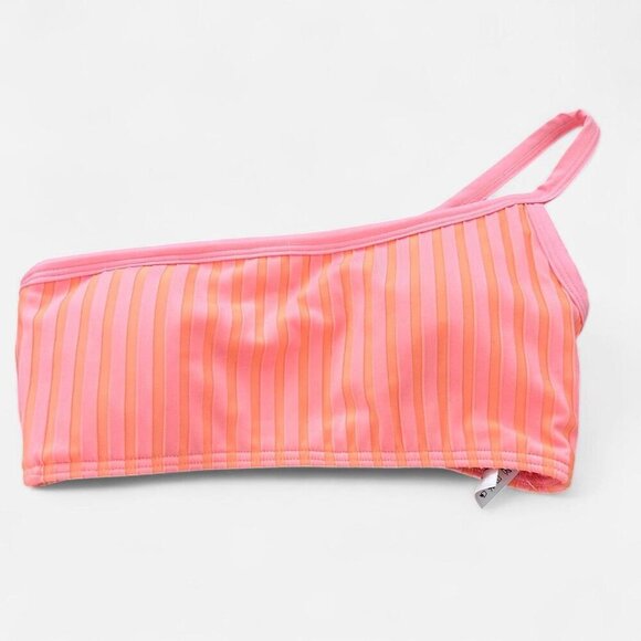 L*space axel pink orange ribbed knit one shoulder bikini top small NEW - Picture 3 of 6